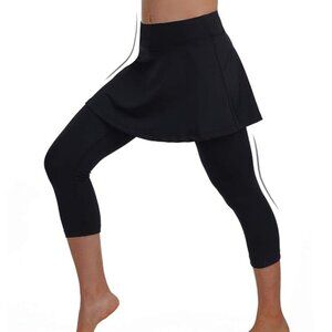 2x/3x Plus Size Skirted Legging Women, Yoga Workout Tennis Black new
